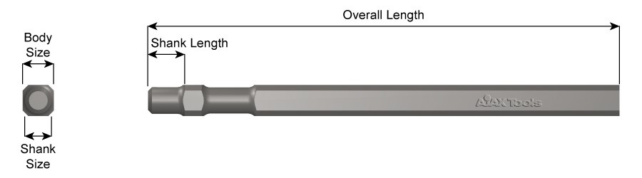 Master Power Shank, Weld Flux Scaler, Blank Chisel, 12" Long 385-12