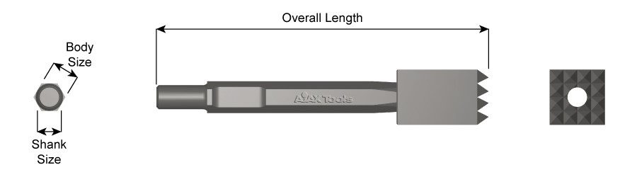 5/8" Round Spline Shank, 2 Piece Bush Tool, 10" Long 5019