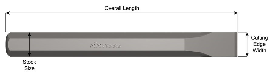 Hand Chisel, 1" Stock, Flat Chisel, 12" Long, 1-1/8" Blade Width 513