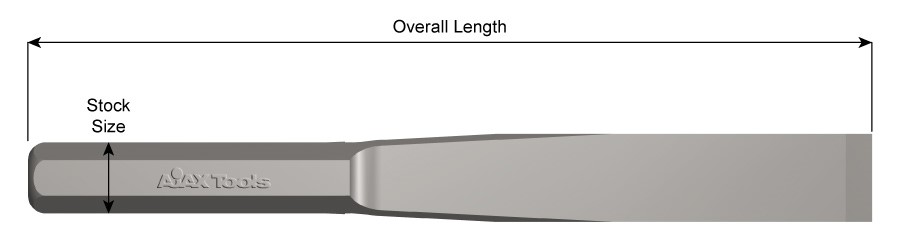 Hand Chisel, 7/8" Stock, Flat Chisel, 12" Long, 1-1/4" Blade Width, Wood Chisel 515
