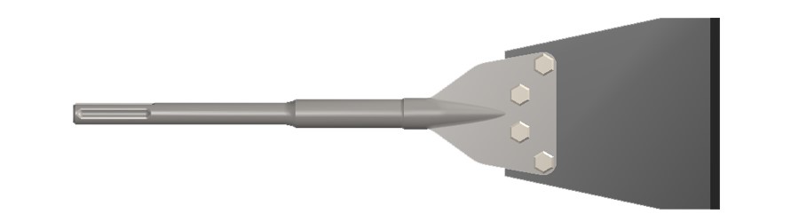 SDS-MAX Shank, Floor Scraper Complete, 6" Blade Width, 25" Long 5822