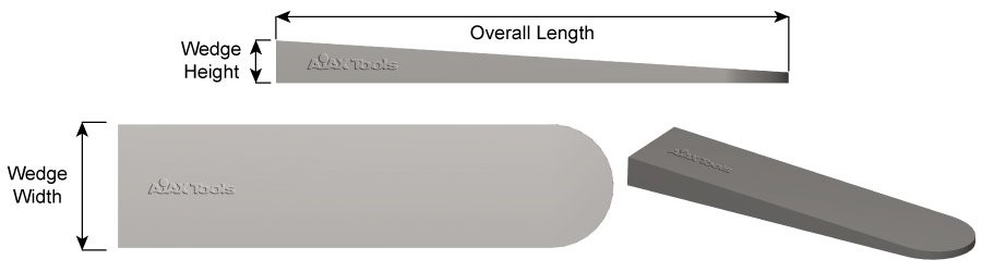 Steel Wedge, 1-1/4" High, 1-1/4" Wide, 8" Long 885