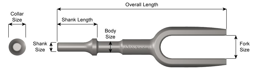 .401 Shank, Ball Joint & Tie Rod Separator Fork Tool, 1" Size, 7-1/4" Long 903-1