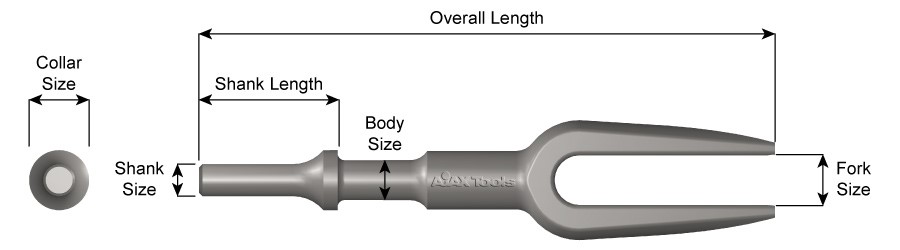 .401 Shank, Ball Joint & Tie Rod Separator Fork Tool, 5/8" Size, 7-1/4" Long 903-5/8