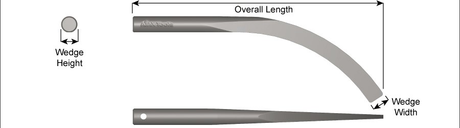Banana Wedge, 13/16" Blade Width, 12" Long, With 1/4" Hole 876-H