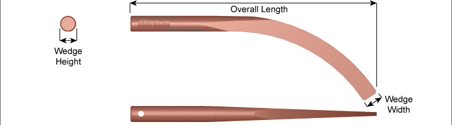 Banana Wedge, 13/16" Blade Width, 12" Long, With 1/4" Hole 876-BC-H