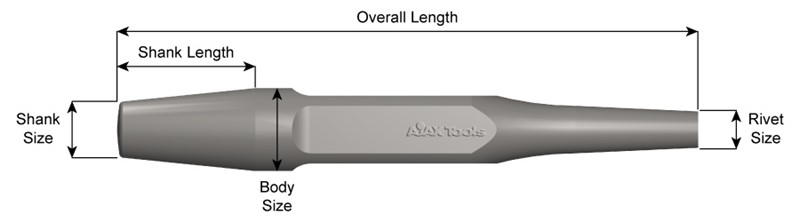 Standard Shank, Rivet Buster, Back Out Punch, Rivet Size 3/4",9" Long 226