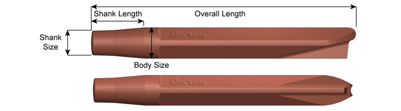 Jumbo Shank, Rivet Buster, Ripper Chisel, Beryllium Copper , Non-Sparking 295-BC