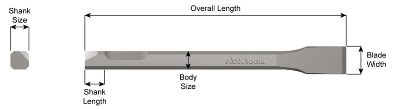 IR Shank, Weld Flux Scaler, Flat Chisel, 12" Long 382-12