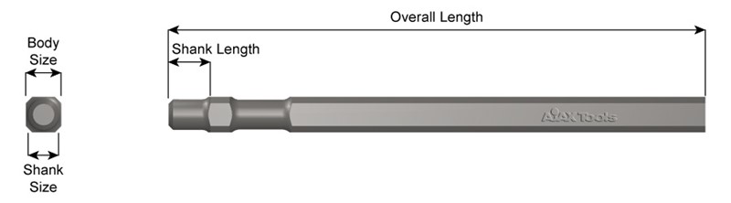 Master Power Shank, Weld Flux Scaler, Blank Chisel, 12" Long 385-12