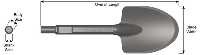 5/8" Round Spline Shank, Clay Spade, 15-1/2" Long 5016