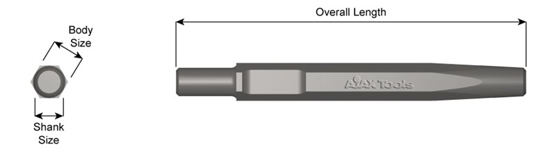 5/8" Round Spline Shank, Bush Tool Stem 5021