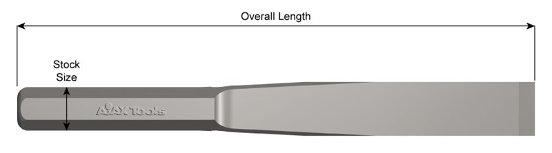 Hand Chisel, 7/8" Stock, Flat Chisel, 12" Long, 1-1/4" Blade Width, Wood Chisel 515
