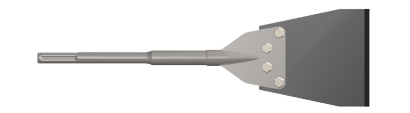 SDS-MAX Shank, Floor Scraper Complete, 6" Blade Width, 25" Long 5822