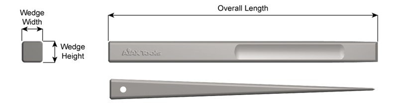 Flange Wedge, 7/8" High, 7/8" Wide, 11" Long, With 1/4" Hole 875-H
