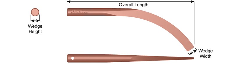 Banana Wedge, 13/16" Blade Width, 12" Long, With 1/4" Hole 876-BC-H